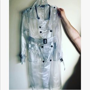 Frosted vinyl trench RainCoat!